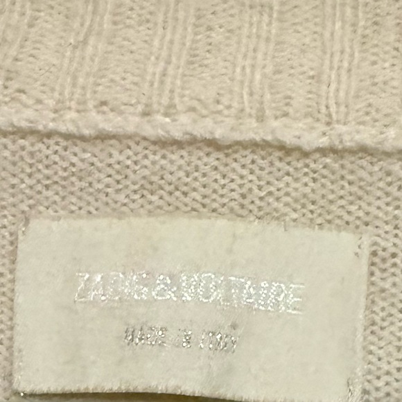 Italian Cashmere Cream V-Neck Sweater from Zadig & Voltaire - Picture 6 of 8